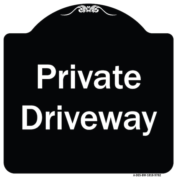 Designer Series-Private Driveway 3, Black & White Heavy-Gauge Aluminum, 18" x 18", BW-1818-9782